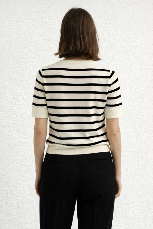 Classic Striped Ribbed Knit Top