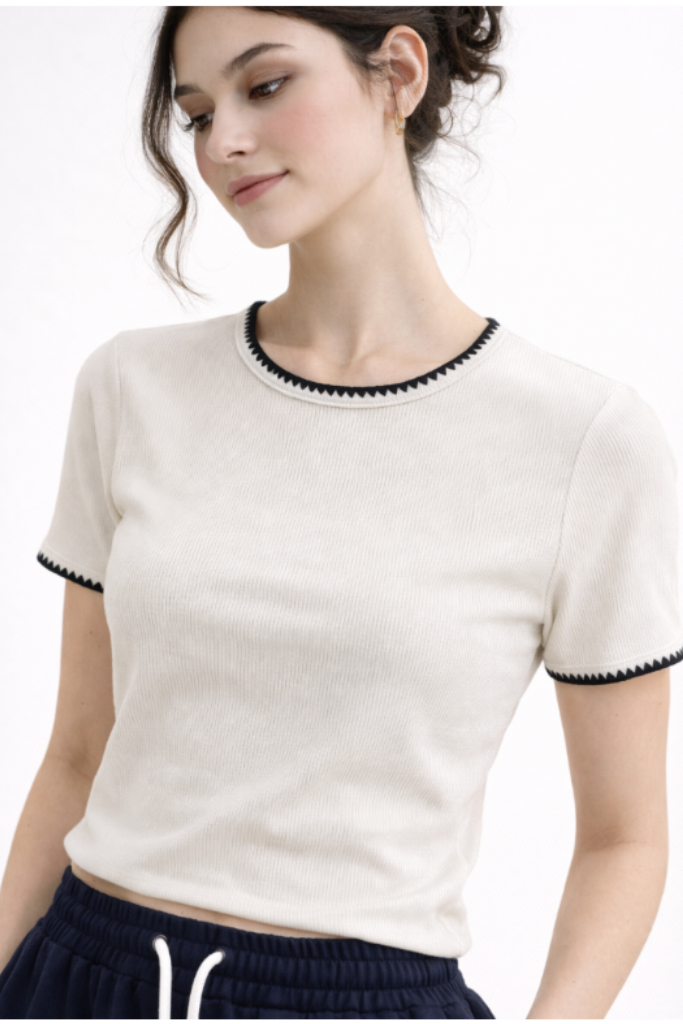 Short Sleeve Ribbed T-Shirt