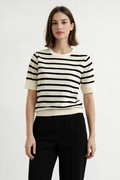 Classic Striped Ribbed Knit Top