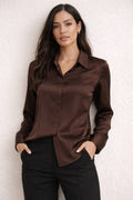 Women’s Satin Button-Up Blouse
