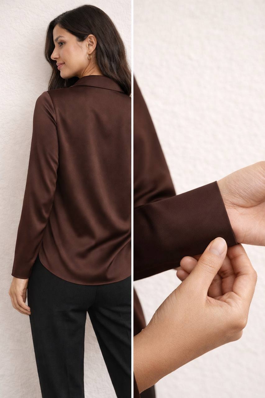Women’s Satin Button-Up Blouse